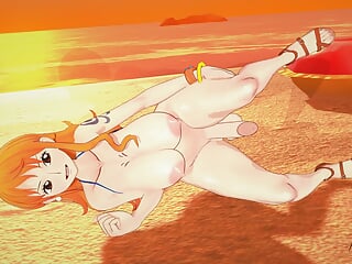 Futa Nami Gets Fucked On The Beach - One Piece 3D Futanari Hentai free video