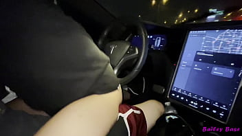 Sexy Cute Petite Teen Bailey Base Fucks Tinder Date In His Tesla While Driving - 4K free video