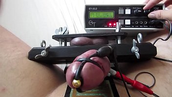 E-Stim, Ball Vice & Cock Restraint With Erostek Et-312B free video