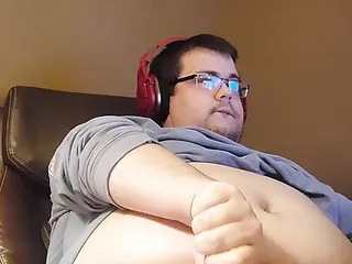 Chub Strokes His Short Fat Cock Till He Cums free video